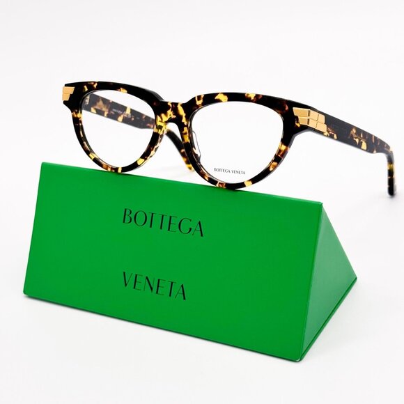NEW BOTTEGA VENETA EYEGLASSES BV1106O 002 CAT EYE HAVANA WOMEN EYEWEAR - Picture 1 of 9